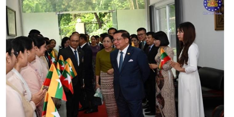 Visiting Myanmar Embassy in Hanoi : President visited Myanmar Embassy in Hanoi, Viet Nam